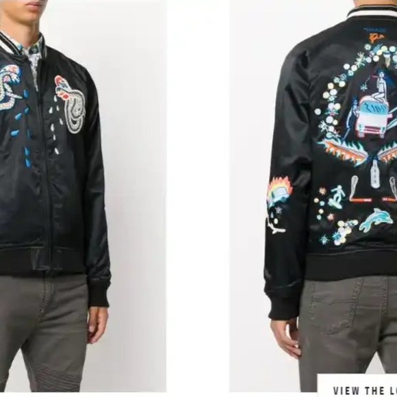Diesel Snake Embroidered Bomber Jacket (Reversible) - Picture 14 of 15